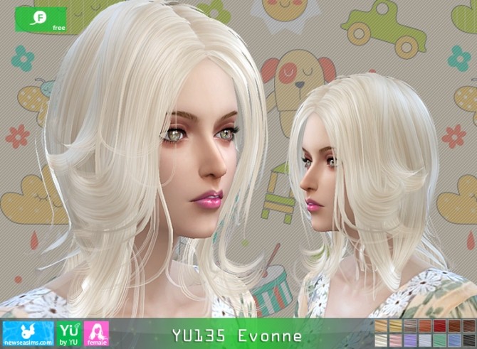 Sims 4 YU135 Evonne hair (free) at Newsea Sims 4