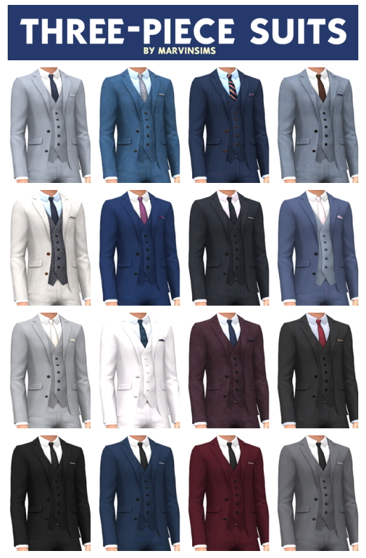 Sims 4 Three Piece Suits at Marvin Sims
