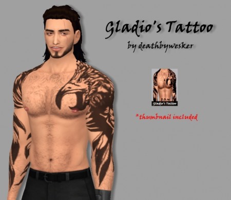 Gladio’s Tattoo by deathbyweske at SimsWorkshop