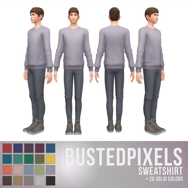 Sims 4 SWEATSHIRT & SKINNY JEANS at Busted Pixels