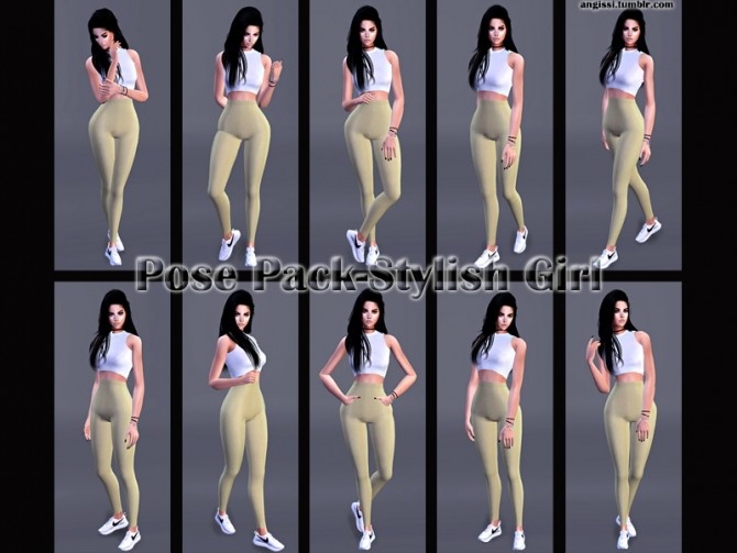 Sims 4 Pose Pack Stylish Girl at Angissi