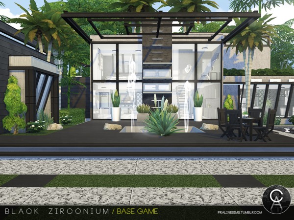 Sims 4 Black Zirconium house by Pralinesims at TSR