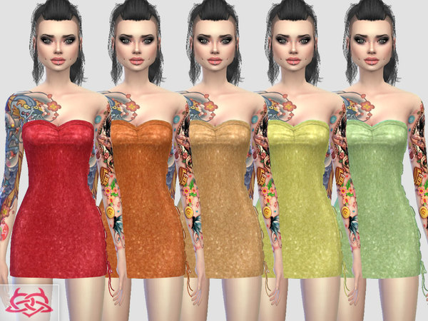 Sims 4 Mini dress 4 RECOLOR 1 by Colores Urbanos at TSR