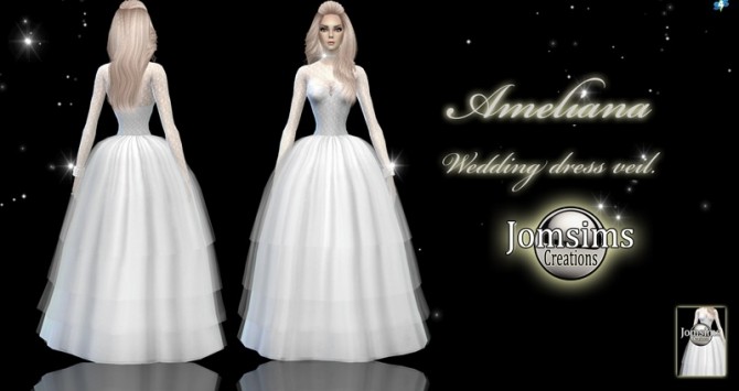 Sims 4 Ameliana wedding dress at Jomsims Creations