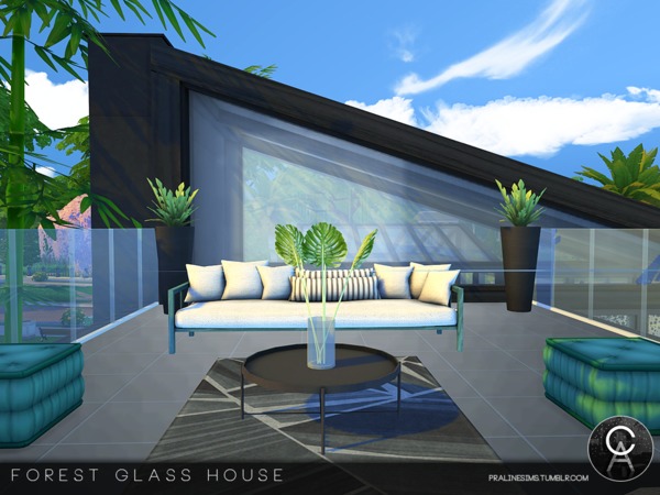 Sims 4 Forest Glass House by Pralinesims at TSR