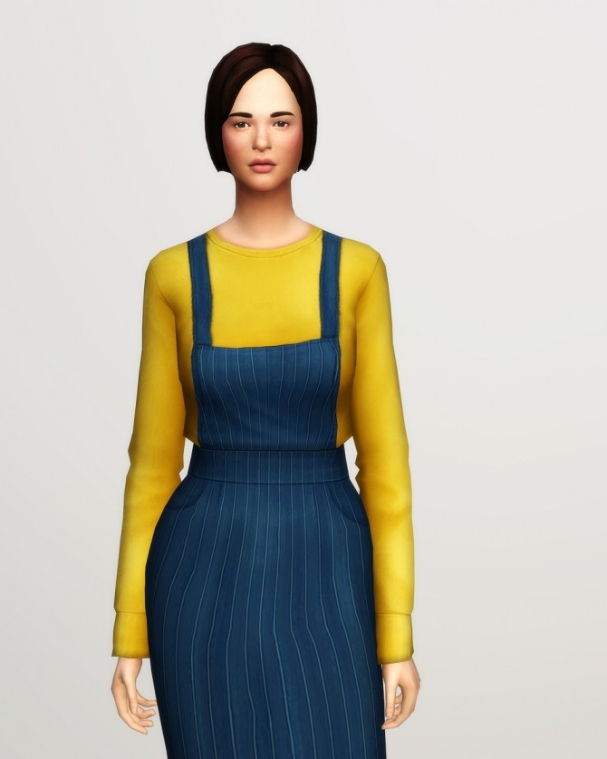 Sims 4 Overall skirt/t shirt (15 colors) at Rusty Nail