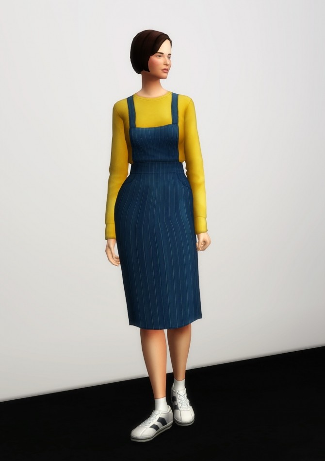 Sims 4 Overall skirt/t shirt (15 colors) at Rusty Nail
