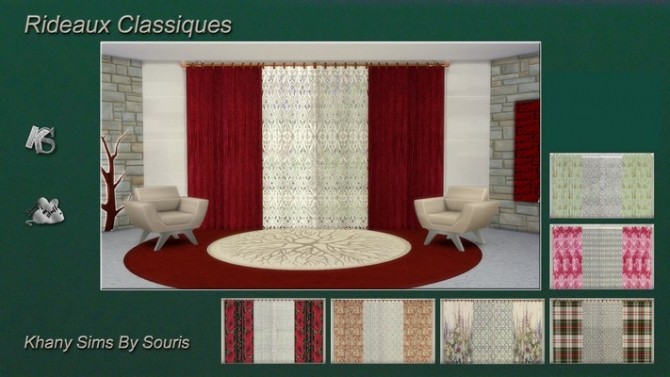 Sims 4 Classic curtains by Souris at Khany Sims