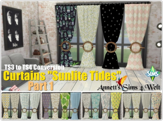 Sunlite Tides Curtains Conversion at Annett’s Sims 4 Welt » Sims 4 Updates