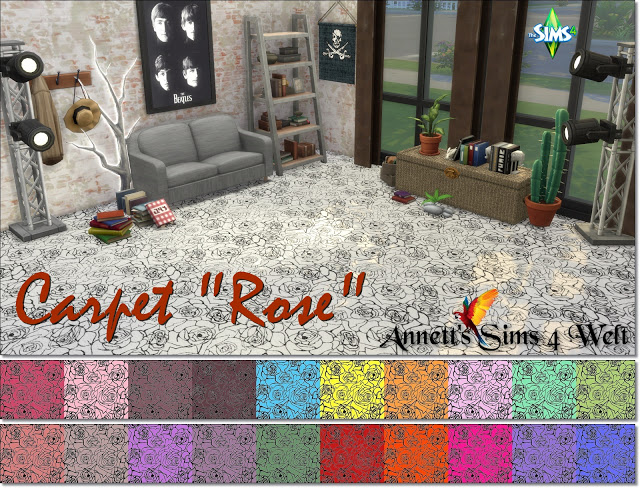 Sims 4 Rose carpet at Annett’s Sims 4 Welt