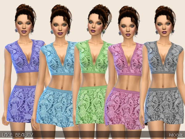 Sims 4 Lace Beauty outfit by Paogae at TSR
