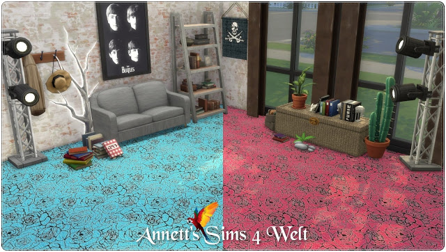 Sims 4 Rose carpet at Annett’s Sims 4 Welt