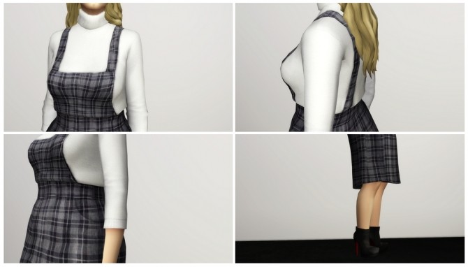 Sims 4 Overall skirt/turtleneck (15 colors) at Rusty Nail