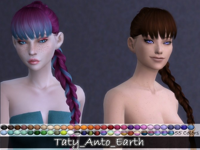 Sims 4 Anto Earth hair retexture at Taty – Eámanë Palantír