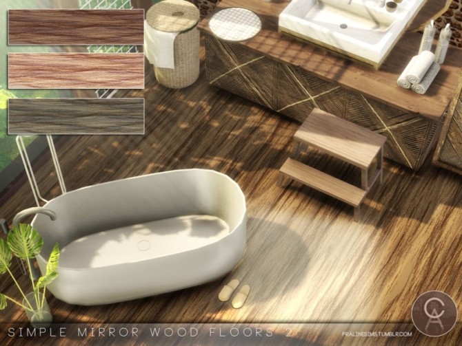 Sims 4 Simple Mirror Wood Floors 2 by Pralinesims at TSR