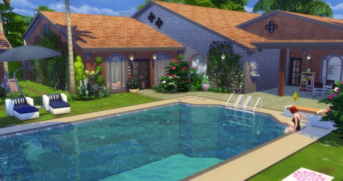 Cream house at Studio Sims Creation » Sims 4 Updates