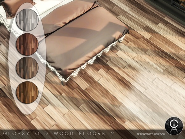 Sims 4 Glossy Old Wood Floors 2 by Pralinesims at TSR