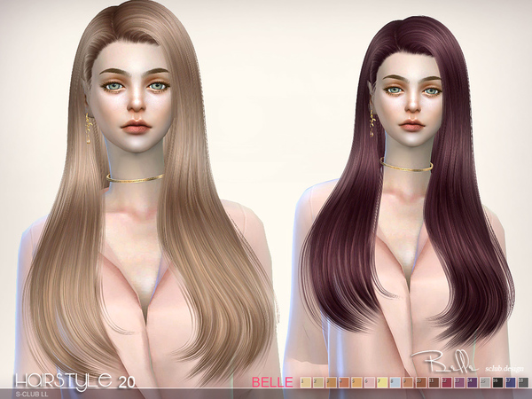 Sims 4 Hair Belle n20 by S Club at TSR