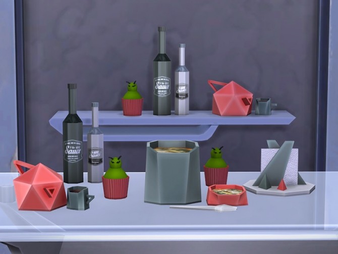 Sims 4 Facet Geometric Kitchen set at Soloriya