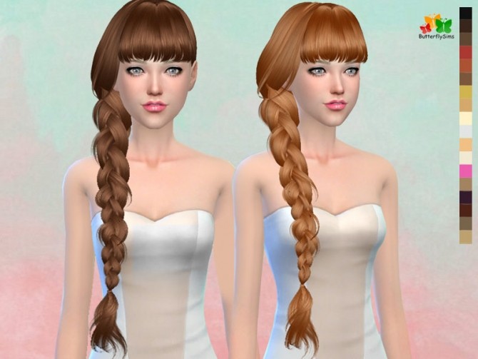 Sims 4 B fly hair af 166 NO hat (free) by YOYO at Butterfly Sims