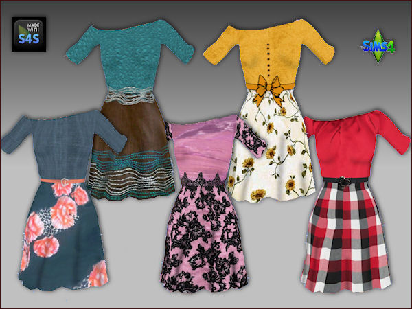 Sims 4 5 summer dresses at Arte Della Vita