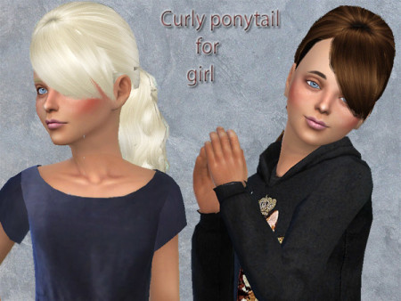 Curly ponytail for girl by neissy at TSR