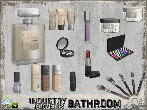 Sims 4 Bathroom Industry Cosmetics Clutter by BuffSumm at TSR