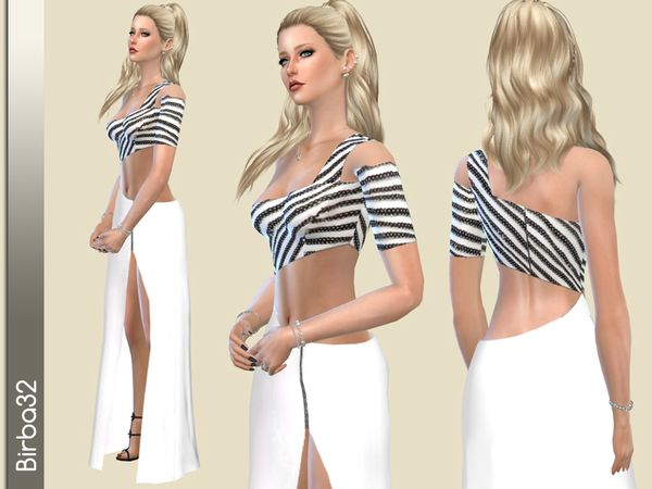 Sims 4 Optical dress by Birba32 at TSR