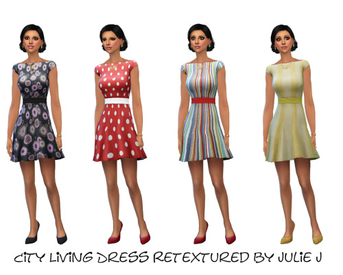 Sims 4 City Living Dress Retextured at Julietoon – Julie J