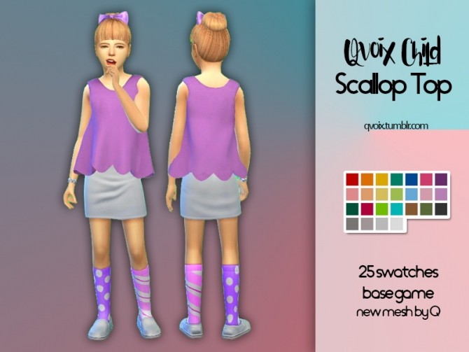 Sims 4 Scallop Top at qvoix – escaping reality