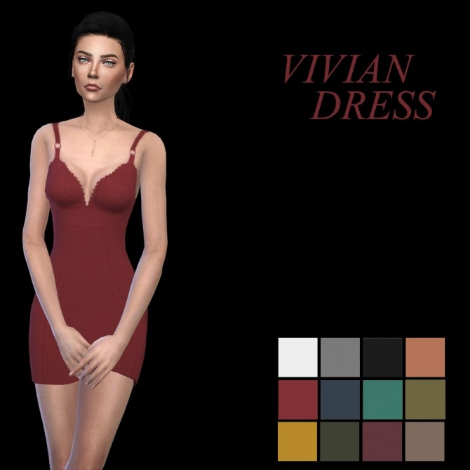 Sims 4 Vivian Dress at Leo Sims