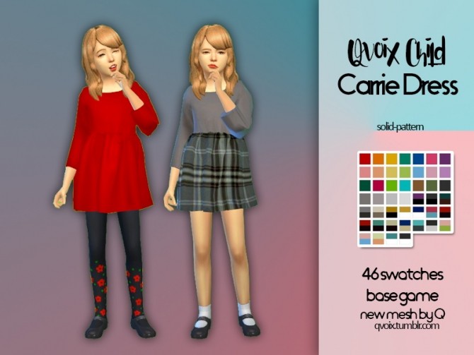 Sims 4 Child Carrie Dress at qvoix – escaping reality