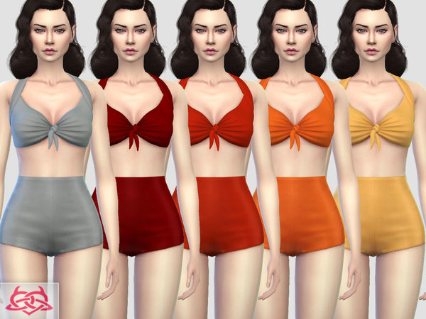 Sims 4 Pin up Swimwear 1 RECOLOR 1 by Colores Urbanos at TSR