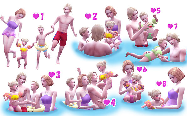 Sims 4 Swimming poses 03 at A luckyday