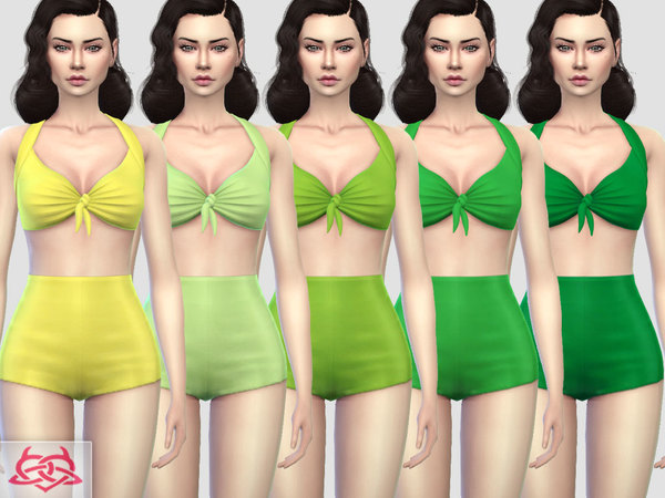 Sims 4 Pin up Swimwear 1 RECOLOR 1 by Colores Urbanos at TSR