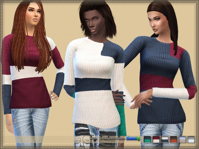 Sims 4 Sweater Three Colors by bukovka at TSR