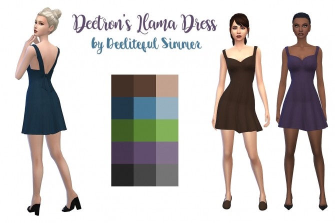 Sims 4 Deetrons Llama dress recolors at Deeliteful Simmer