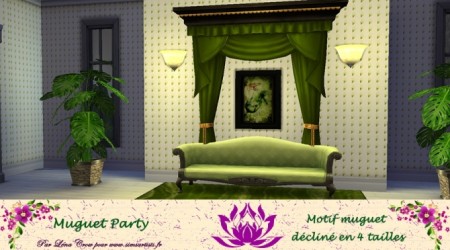 Muguet party wall by LénaCrow at Sims Artists
