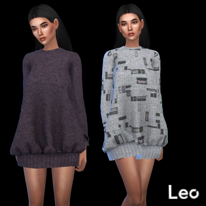 Sims 4 Oversized Sweater at Leo Sims