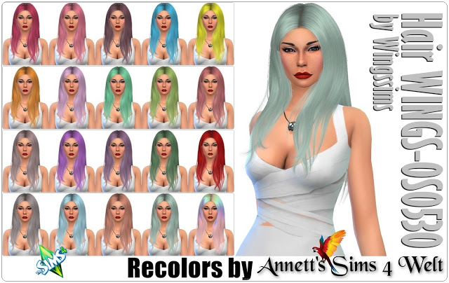 Sims 4 Hair WINGS OS0530 Recolors at Annett’s Sims 4 Welt