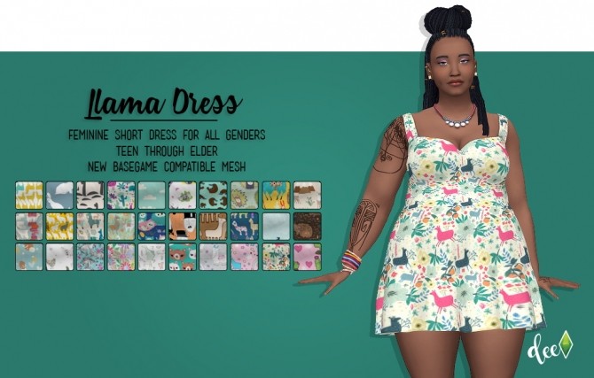 Sims 4 Llama Dress at Deetron Sims