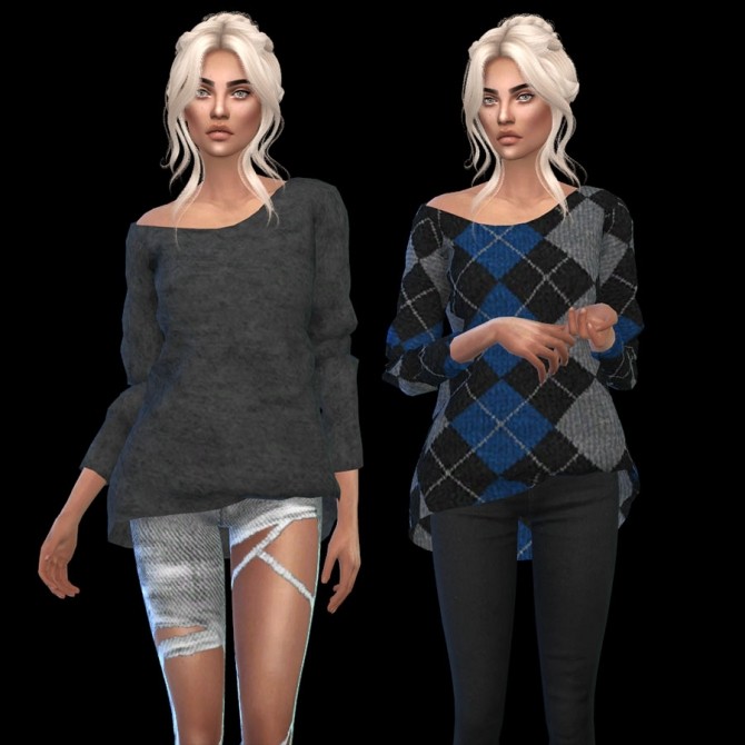 Sims 4 Marigold Offshoulder top at Leo Sims