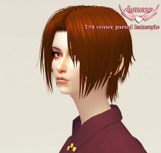 Sims 4 Center parted hair at HANECO’S BOX