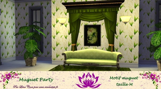 Sims 4 Muguet party wall by LénaCrow at Sims Artists