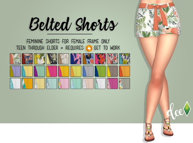 Sims 4 Belted Shorts Recolor at Deetron Sims