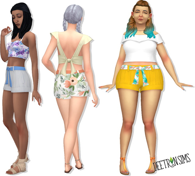 Sims 4 Belted Shorts Recolor at Deetron Sims