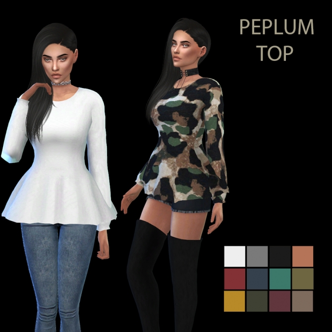 Peplum Top at Leo Sims » Sims 4 Updates