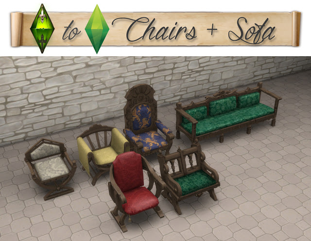 Sims 4 TSM to TS4 Sofa & Armchairs at Historical Sims Life