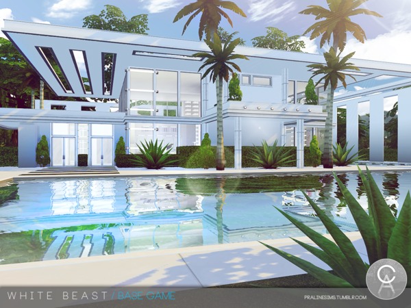 Sims 4 White Beast home by Pralinesims at TSR