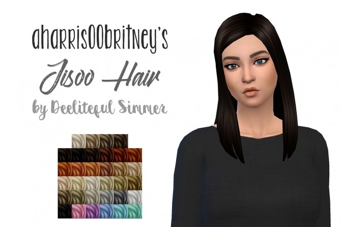 Sims 4 Aharris00britney‘s Jisoo hair recolors at Deeliteful Simmer